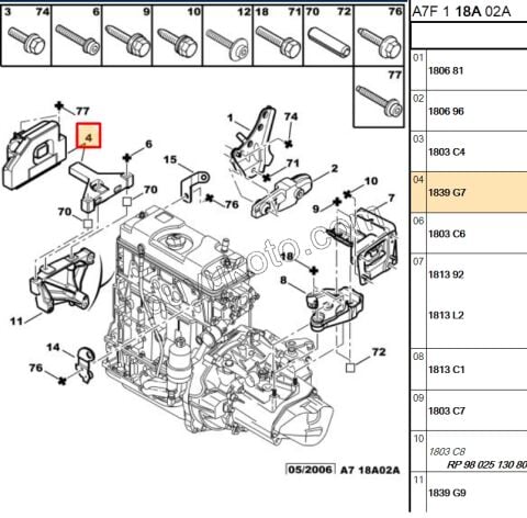 TAKOZ MOTOR UST R P207 TU3A 9680119880 9647722280 9681095580