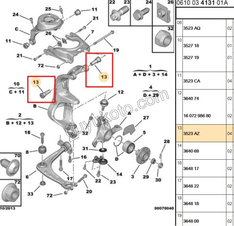 Taşıyıcı Üst Burcu P407 C53 C6