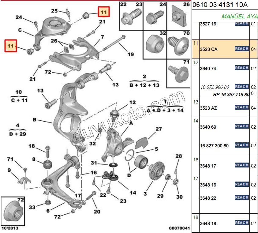 Taşıyıcı Üst Burcu P407 C53 C6