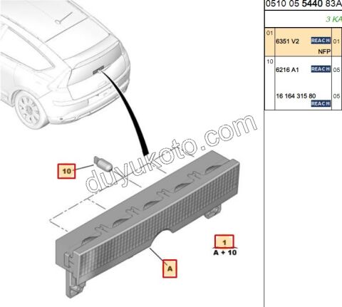 Citroen C4VTS İlave 3. Fren / Stop Lambası