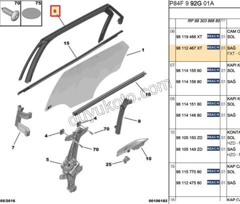 FITIL KAPI CAMI CERCEVE ARKA R P30082 SIYAH