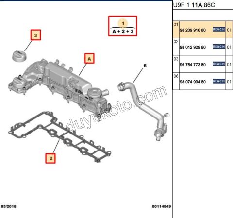 KAPAK KULBUTOR XR3MQ DW12R
