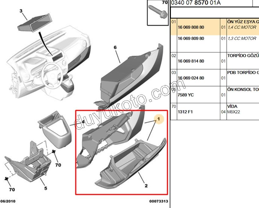 Torpıdo Kapağı (Komple) PBP 1.4HDİ Euro4 02/11 TEK