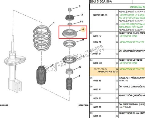 Ön Amortisör Üst Takozu   PRT3