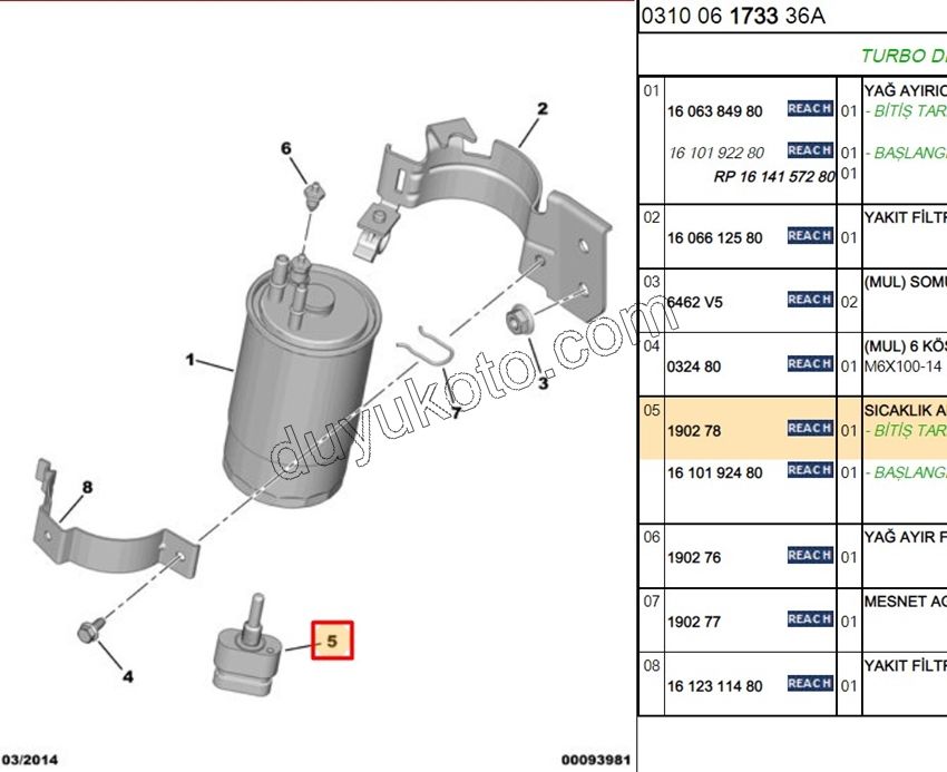 SENSOR MAZOT FILTRE SU 1.3HDI