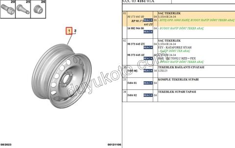 Sac Jant 14 INC Ami 5,5J14 H 24-34 SIYAH