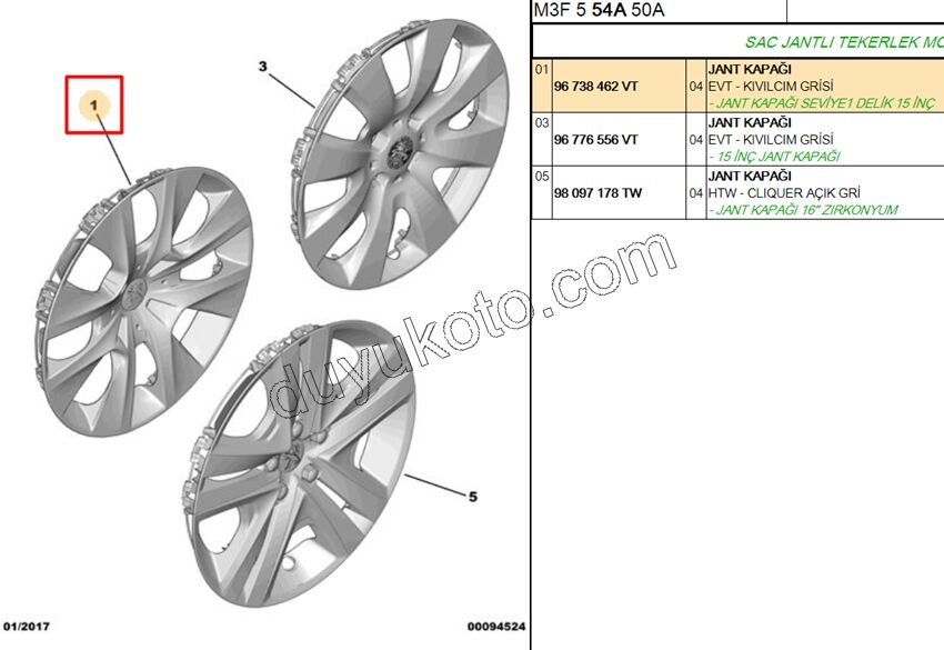 Jant Kapağı 15INC P301 P2081 BORE