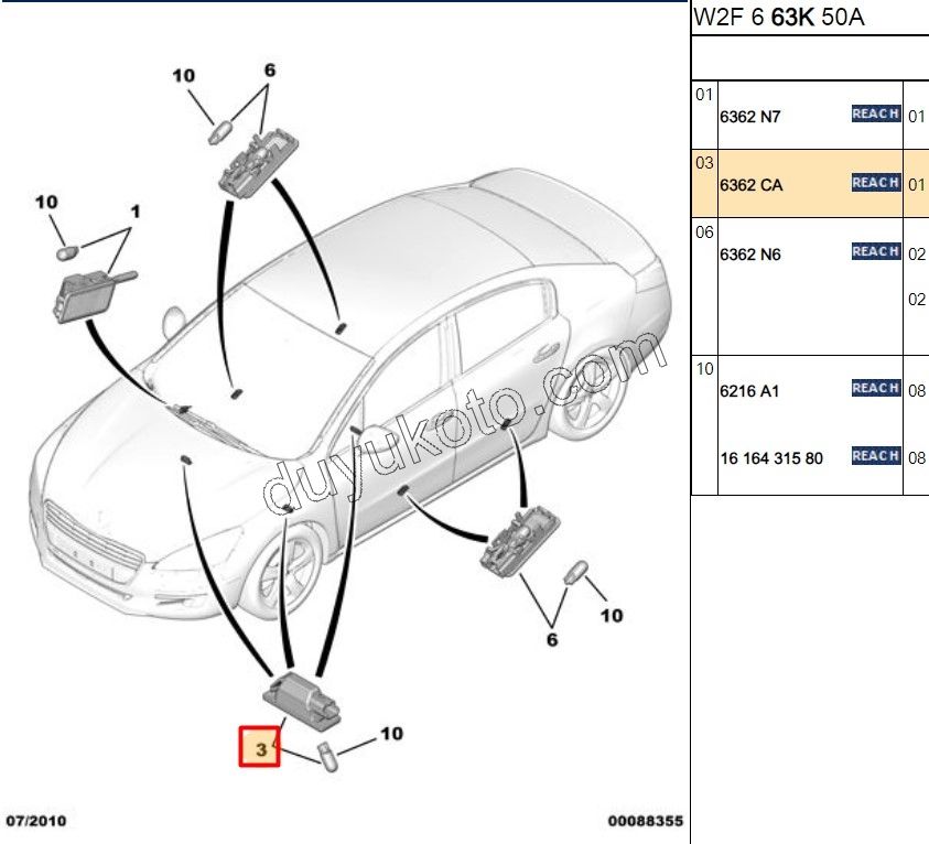 LAMBA ARAC ICI AYAK AYDINLATMA P5081