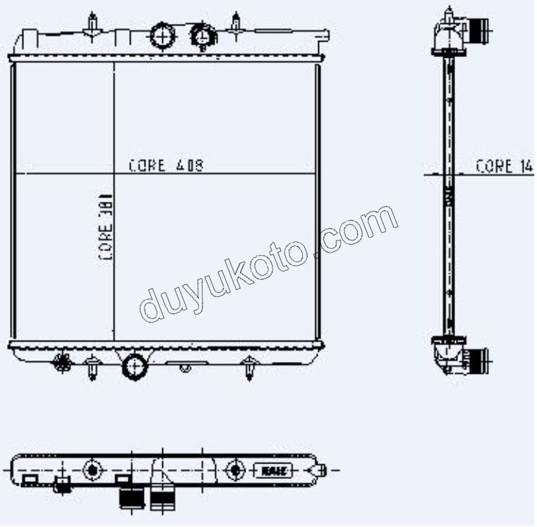 Motor Su Radyatörü P206 Klimasız 1.4L 75HP