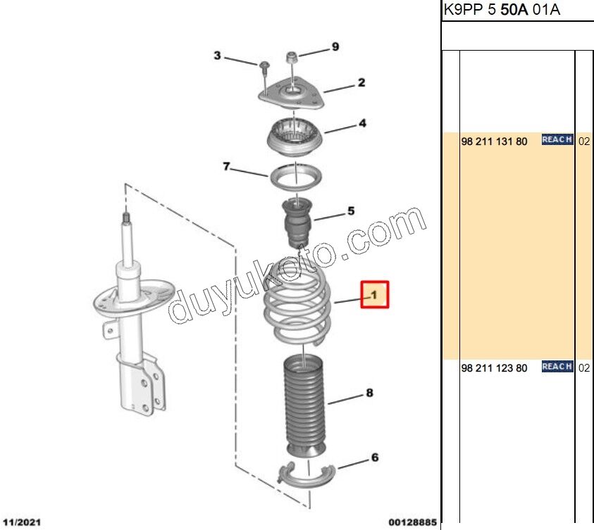 2019> Partner Rifter Berlingo Combo Doblo Proace City Ön Helezon