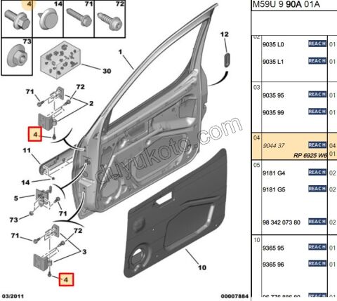 CIVATA PIM KAPI MENTESE PRT1 PRT2 P306 P406 6X100-16