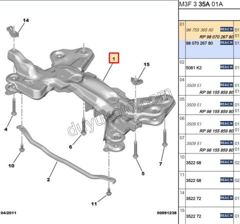TRAVERS MOTOR P301 P208 P2008