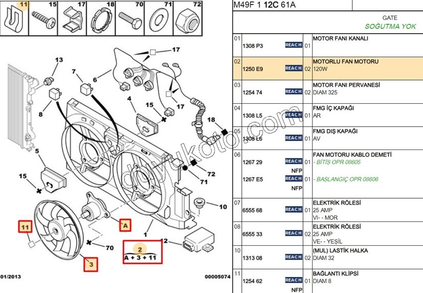 Fan Motoru Klimasız PRT1 1.9D,E.M 97/98 1.9D, 98/03 1.9D,Y.M 03/09