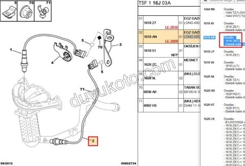 LAMBDA SENSOR ALT ET3J4 EW10A MAVI 1.27CM