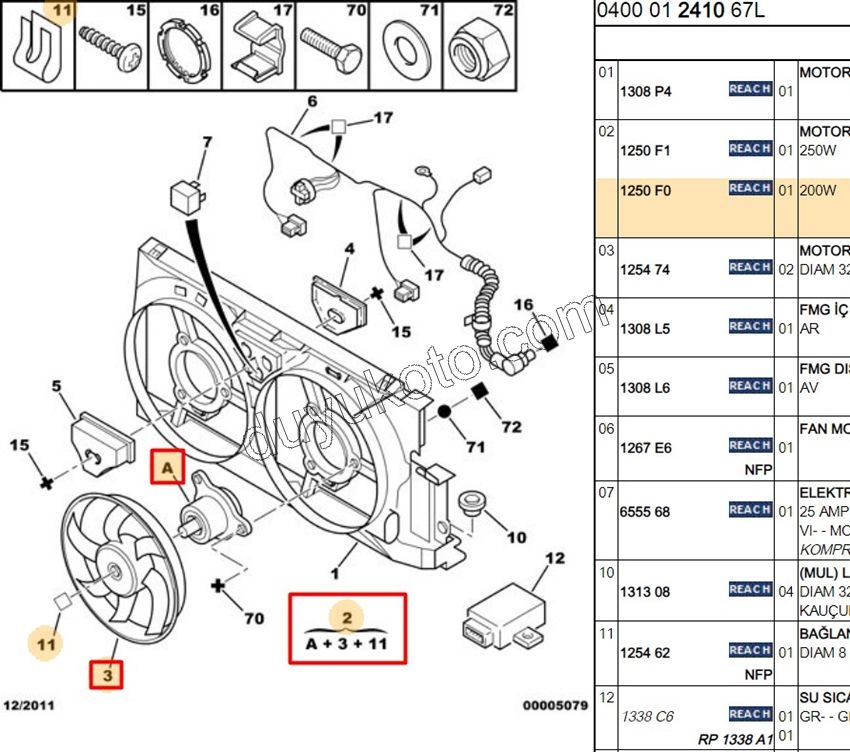 Fan Motoru Klimalı PRT1 P306 P406 200W