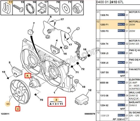 Fan Motoru Klimalı PRT1 P406 P306 250W