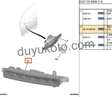 CİTROEN C3 GÜNDÜZ FARI (TAMPON LED) SAĞ/SOL AYNIDIR