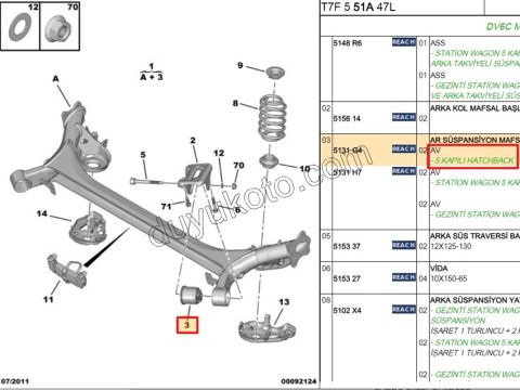 Arka Dingil (Torsiyon) Takozu P3081