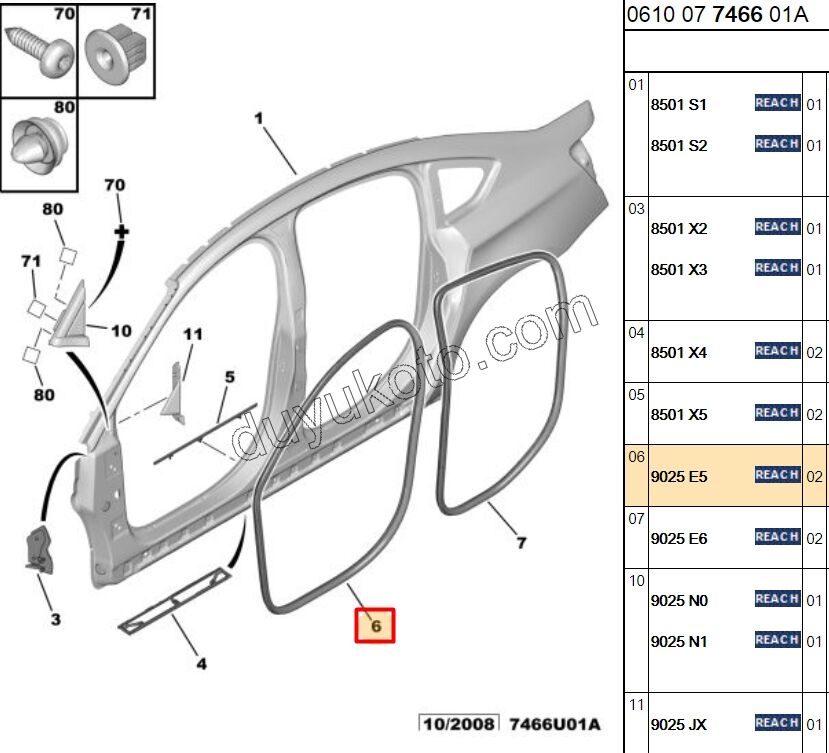 Ön Kapı Fitili Sağ/Sol C53