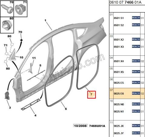 Arka Kapı Fitili Sağ/Sol C53