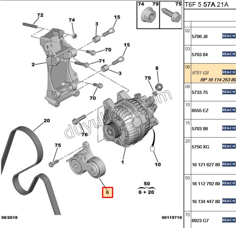 KUTUK RULMAN ALTER GERGI EW10J4 P407 KIT