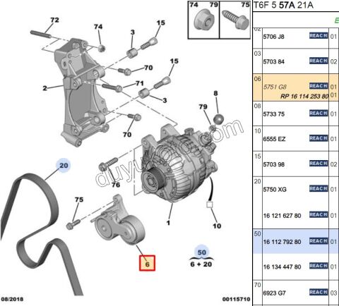 KUTUK RULMAN ALTER GERGI EW10J4 P407 KIT