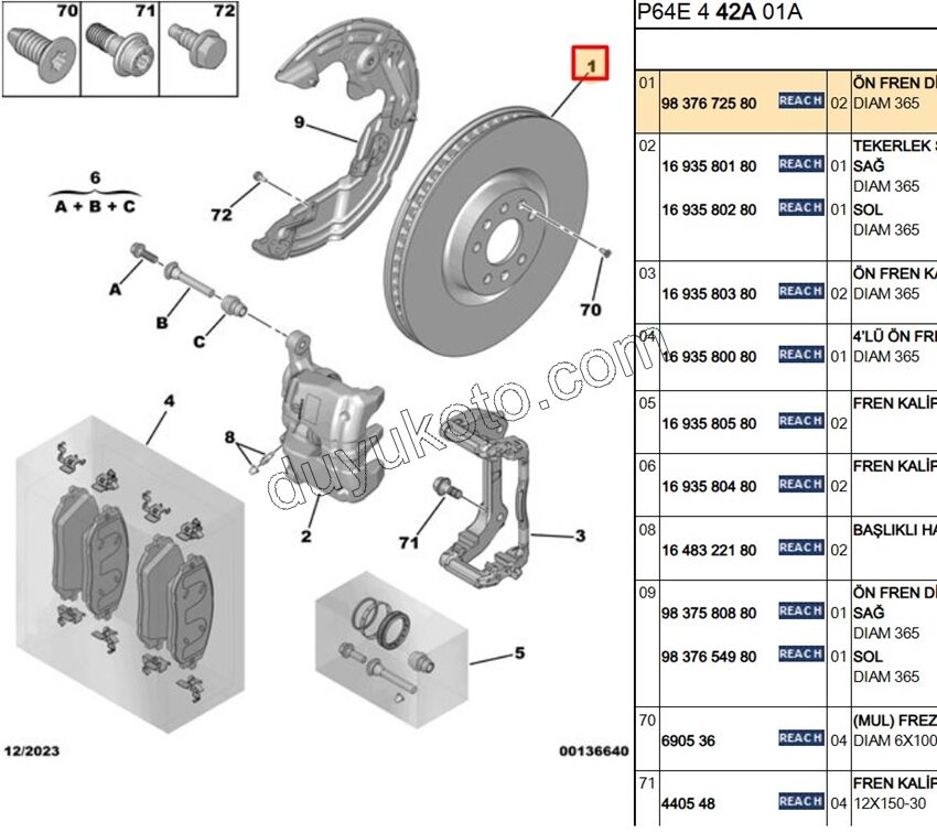 Ön Fren Diski Adet (X2) P30083E
