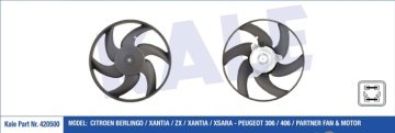 PEUGEOT PARTNER FAN MOTORU KLİMALI 1997/2003(PERVANE 335mm)