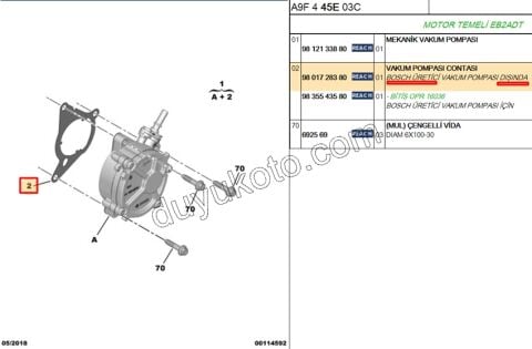Vakum Pompası Contası EB2 EB2ATS