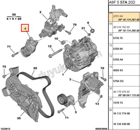 Alternatör (V Kayış) Gergi Rulmanı