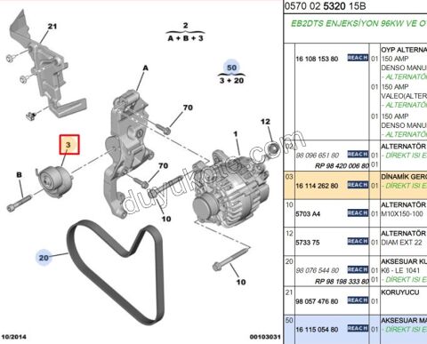 KUTUK RULMAN ALTER GERGI EB2 P301 P2081 KIT