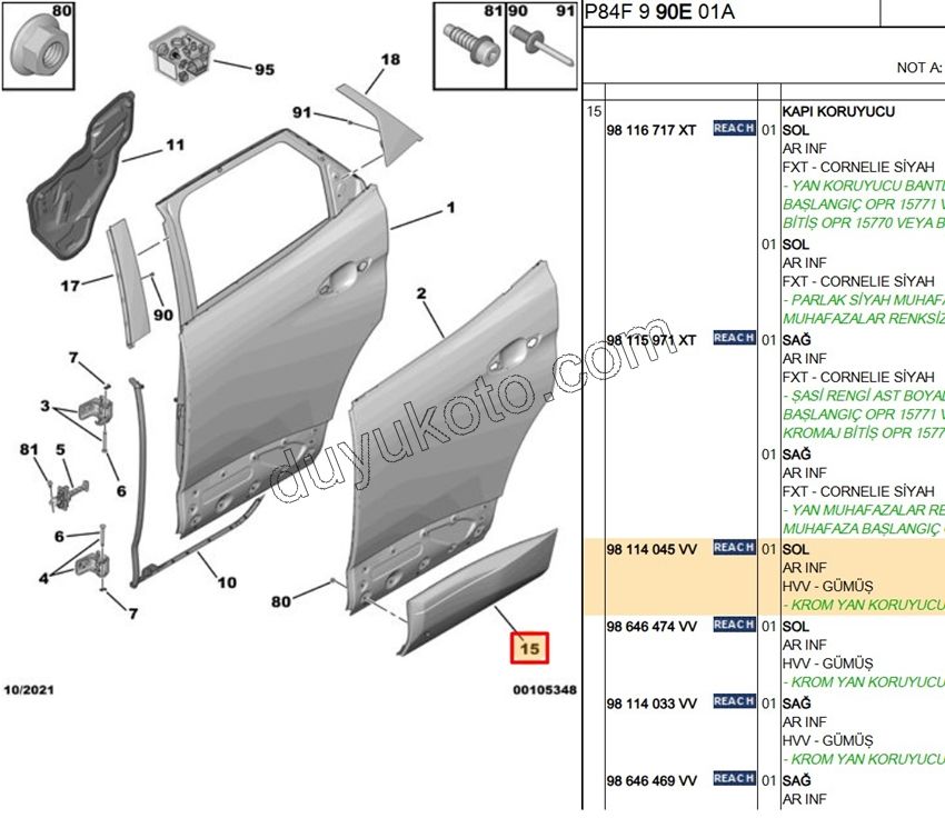 CITA SUS KAPI ARKA L P30082 KROM+