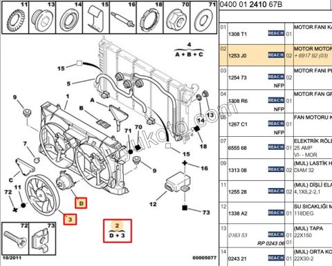 Fan Motoru Klimalı PRT1 1.9D,Y.M 03/09