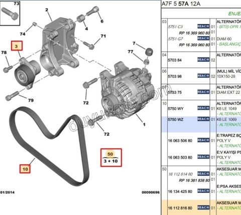 KIT KAYIS ALTER 1.6İ 16V Benzinli
