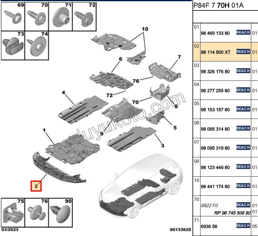MUHAFAZA ON TAMPON ALT P30082 P30082MQ