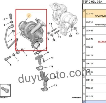 CITROEN C4 TURBO 1.6HDI 90HP  2005 / 2011  3M5Q6K682DE TD025S2-06T4  49173-07528 AV6Q6K682BB