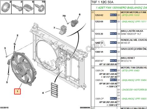 Fan Motoru P3071 P3072 1.6HDİ Euro4