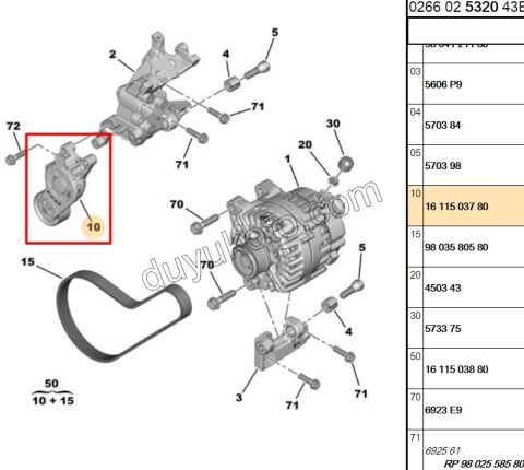 Alternatör (V Kayış) Gergi Rulmanı 1.6HDİ Euro6