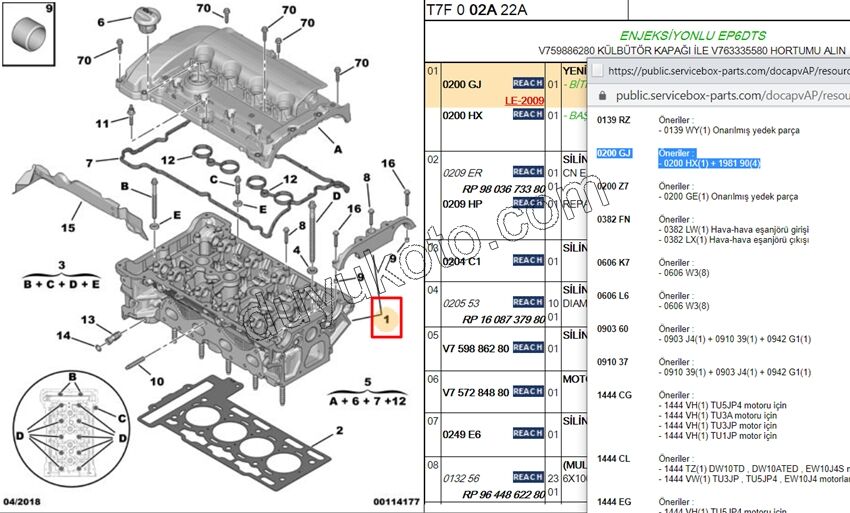Silindir Kapağı 1.6THP 156HP 92KW