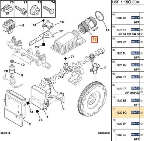 Peugeot Citroen 2.0HDİ 8V Hava Debimetresi DW10 8V DW12U