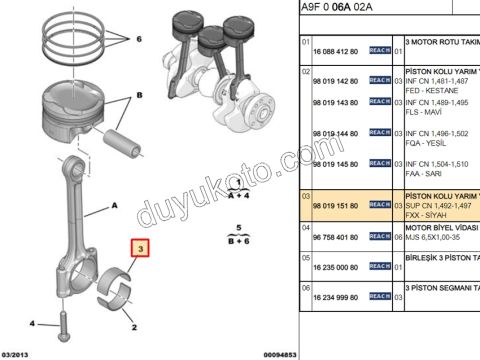 YATAK KOL UST X3AD 1.0CC