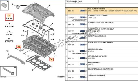 Silindir Kapağı 1.6THP 200HP 200HP EX MIL+ SUBAP+