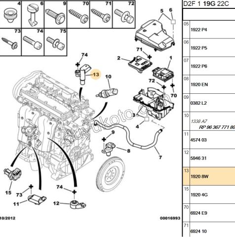 SENSOR EKSANTRIK KONUM EW10J4 9630595680