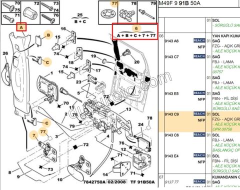 KOL KAPI ACMA IC SURGULU L PRT2 GRI 2003/2006