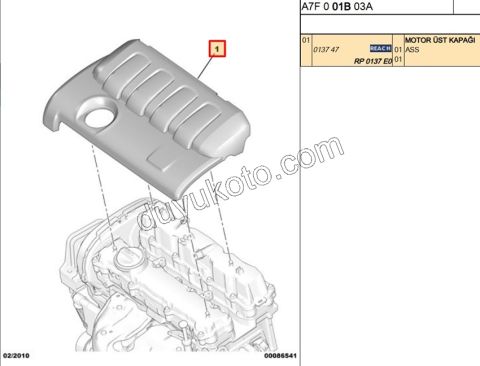 MUHAFAZA MOTOR UST KAPAK ET3J4 PLASTIK