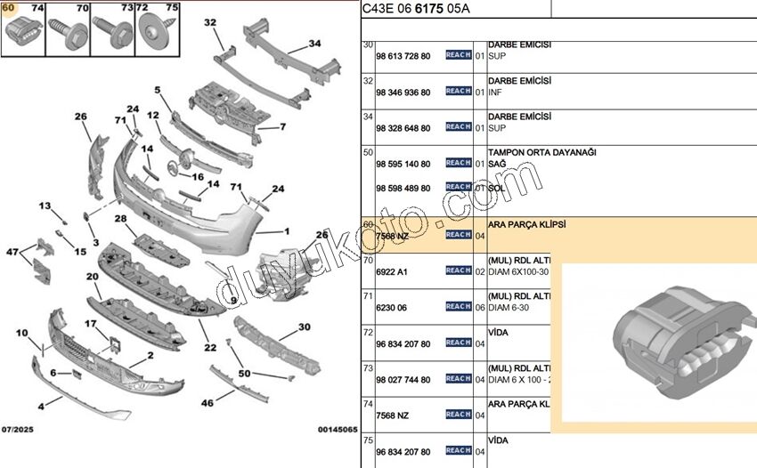 KLIPS BAGAJ KAPAK TUTAMAK P3008