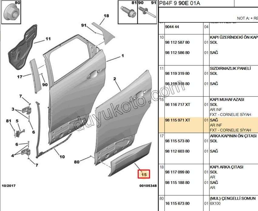 CITA SUS KAPI ARKA R P30082 KROM YOK