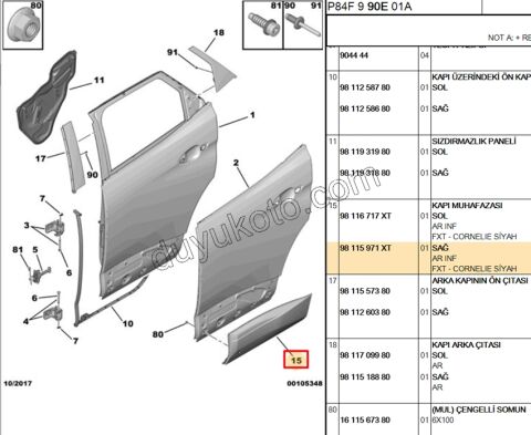 CITA SUS KAPI ARKA R P30082 KROM YOK