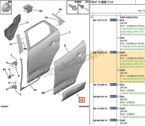 CITA SUS KAPI ARKA R P30082 KROM YOK