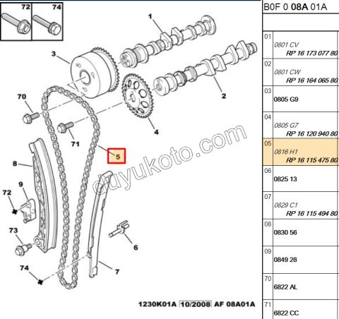 Eksantrik/Triger Zinciri P107 1.0CC 384F